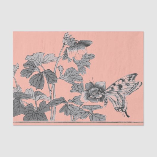 Seidenpapier SCHMETTERLINGS-JAPANER-DRUCK (Vorderseite)