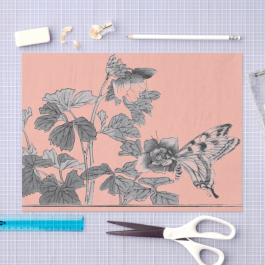 Seidenpapier SCHMETTERLINGS-JAPANER-DRUCK (Handwerk)