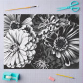 Seidenpapier schwarz-weiße Blumen (Basteln)