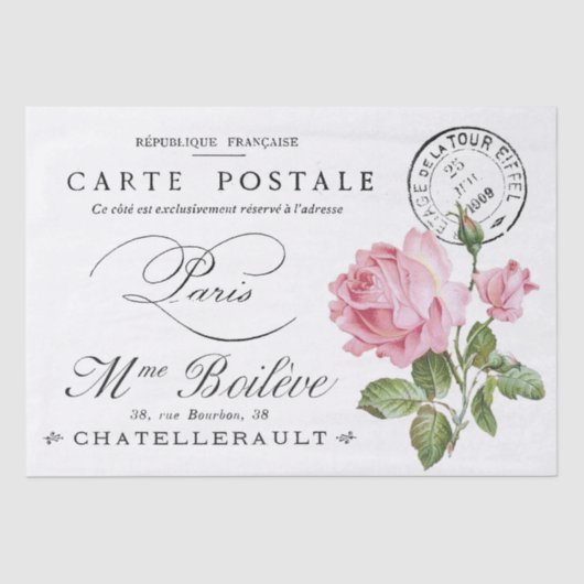 Seidenpapier: VINTAGES FRANZÖSISCH POSTCARD-DESIGN Seidenpapier (Vorderseite)