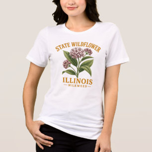 Seidenpflanze des Staates Illinois als Wildblume Tri-Blend Shirt