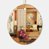 Seidenreifen Keramik Ornament (Links)