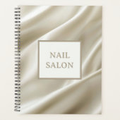 Seidensatin beige personalisierter Nagelsalon Planer (Vorderseite)