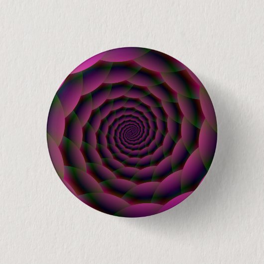 Seidenspirale in Lila Rot und Grün Button (Vorderseite)