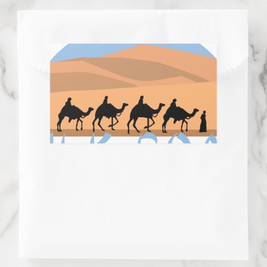 Seidenstraße Rechteckiger Aufkleber (Tasche)