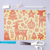 SEIDENTUCH MIT SKANDINAVISCHEM WEIHNACHTSMUSTER SEIDENPAPIER (Handwerk)