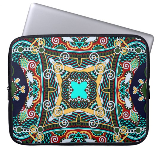 Seidentuch oder Karree-Musterdesign Laptopschutzhülle (Vorderseite)