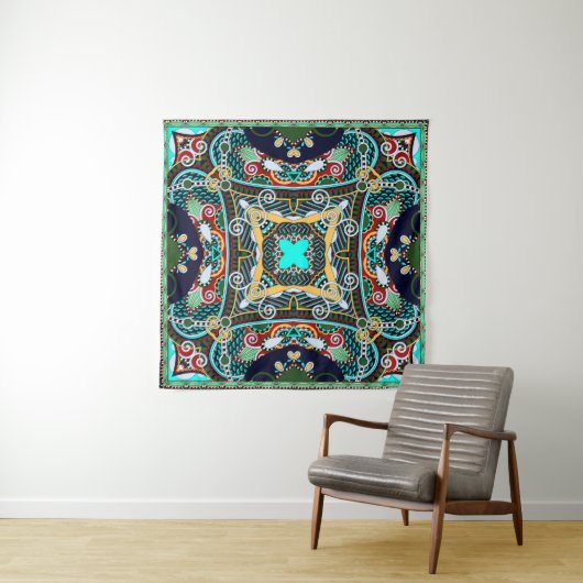 Seidentuch oder Karree-Musterdesign Wandteppich (Beispiel (Horizontal))