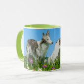 Seidenwindhunde Tasse (Vorderseite Links)