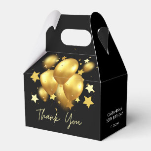 Seidige goldene Ballons Sterne schwarzer Geburtsta Geschenkschachtel