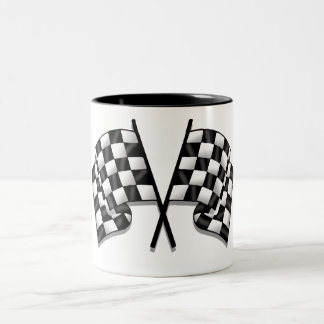 Seidiger schauender karierter Flaggengang des Zweifarbige Tasse