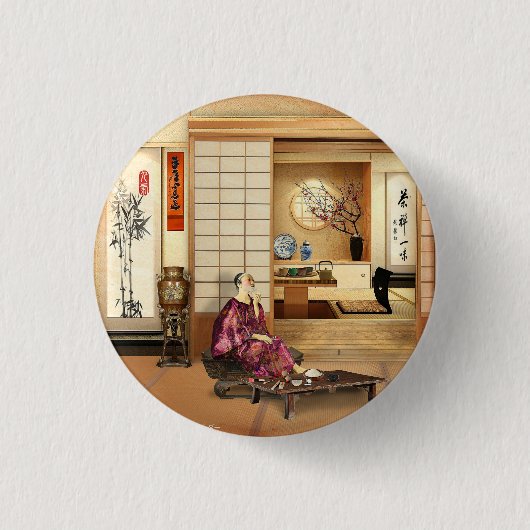 Seidiges Reispuder Button (Vorderseite)