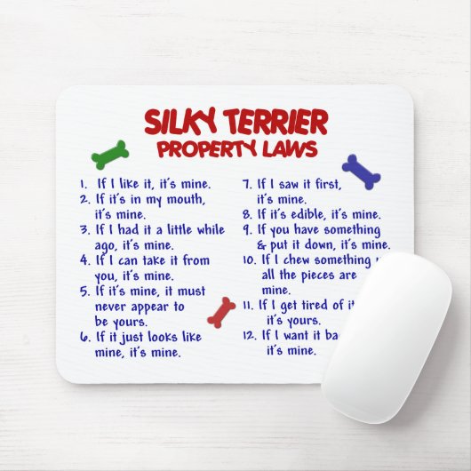 SEIDIGES TERRIER-Eigentums-Gesetze 2 Mousepad (Mit Mouse)