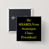 Seien, Abstimmung Azanique Klassen-Präsident Button (Vorne & Hinten)