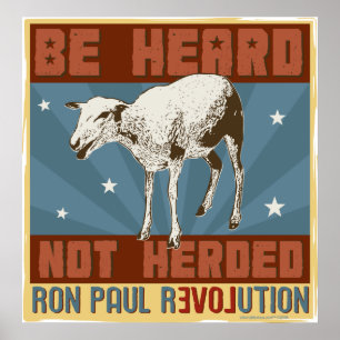 "Seien, nicht in Herden gelebtes" Ron Paul-Plakat Poster