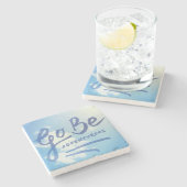 Seien Sie abenteuerlicher Himmel Steinuntersetzer (Seitenansicht)