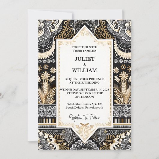 Seien Sie Afrikanisch Ghana Brown Tradition Nigeri Einladung (Vorderseite)