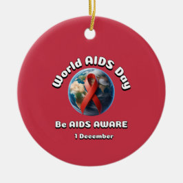 Seien Sie Aids bewusst. Welt-AIDS-Tag. Keramik Ornament