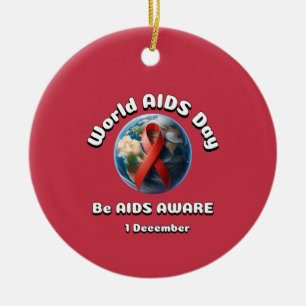 Seien Sie Aids bewusst. Welt-AIDS-Tag. Keramik Ornament