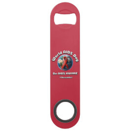 Seien Sie Aids bewusst. Welt-AIDS-Tag. Speed Flaschenöffner