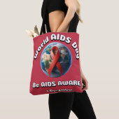 Seien Sie Aids bewusst. Welt-AIDS-Tag. Tasche (Von Nahem)
