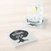 Seien Sie als Eiche stark Glasuntersetzer (Schrägansicht)