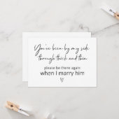 Seien Sie an meiner Seite Bridmaid Vorschlag gefal Karte (Vorderseite/Rückseite Beispiel)