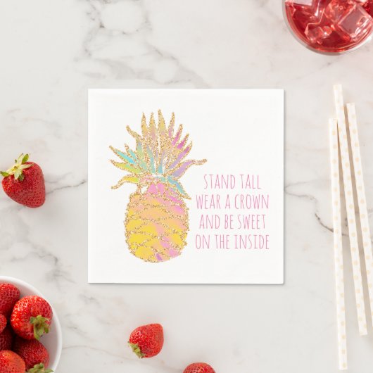 Seien Sie Ananas Niedlich Rainbow & Gold Ananas Serviette (Beispiel)