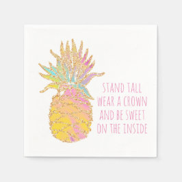 Seien Sie Ananas Niedlich Rainbow & Gold Ananas Serviette