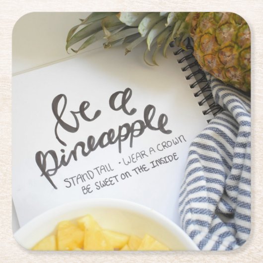 Seien Sie Ananas Rechteckiger Pappuntersetzer (Vorderseite)