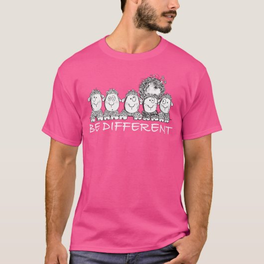 Seien Sie anders als Schafe, die ich scheiße T-Shirt (Vorderseite)