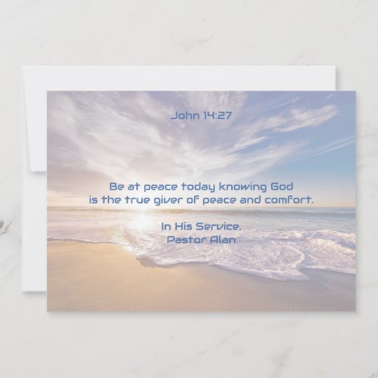 Seien Sie bei Peace Christlich Scripting Beach Sce Einladung (Rückseite)