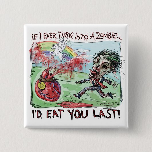 Seien Sie Bergwerk-Zombie-Valentinsgruß Button (Vorderseite)