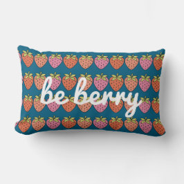 Seien Sie Berry Strawberry Muster mit Aquamarinem  Lendenkissen
