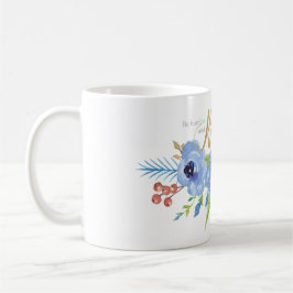 Seien Sie bescheiden und freundlich blaue Blume Kaffeetasse