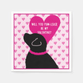 Seien Sie bitte mein Valentine Black Dog Paper Nap Serviette (Vorderseite)