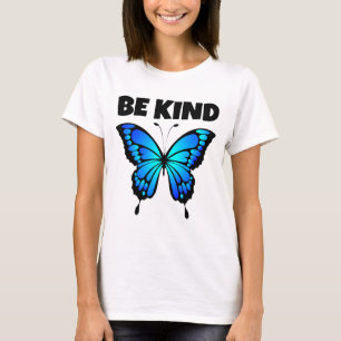 SEIEN SIE BLAUE BUTTERFLY LADIES T - SHIRT