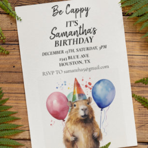 Seien Sie Cappy Capybara Geburtstagsparty Einladung