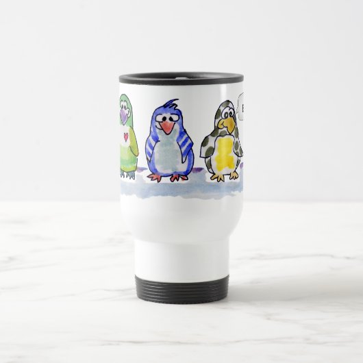 Seien Sie Coolen Cartoon Pinguine Travel Mug Reisebecher (Mittel)