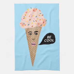 SEIEN Sie COOLER rosa sprecheneiscremekegel Geschirrtuch