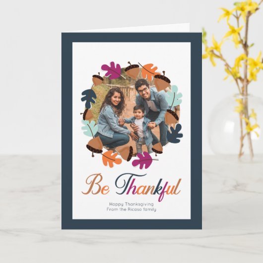 Seien Sie dankbar Erntedank Herbstfarben Wreath Fo Karte (Gelbe Blume)