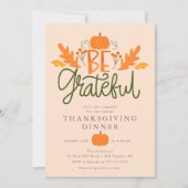 Seien Sie dankbar für den modernen Erntedank Einladung (Vorderseite)