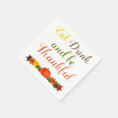 Seien Sie dankbar Kürbis-Blätter Typografie Ernted Serviette (Ecke)