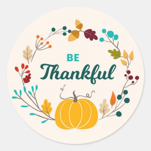 Seien Sie dankbar Runder Aufkleber (Vorderseite)