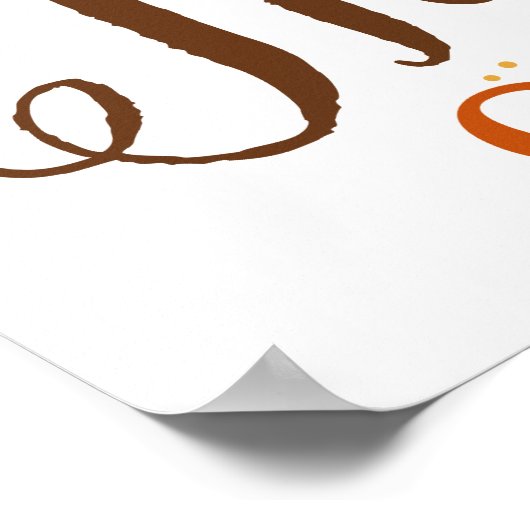 Seien Sie dankbar, Whimsical Script | Erntedank Po Poster (Ecke)