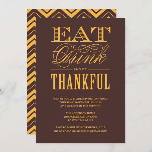 SEIEN SIE DANKBARE %PIPE% EINLADUNG (Vorne/Hinten)