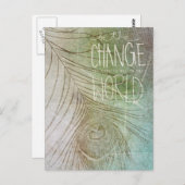 Seien Sie das ändernde Ghandi-Zitat Postkarte (Vorne/Hinten)