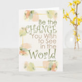 Seien Sie das Änderung Gandhi Zitat Karte (Gelbe Blume)