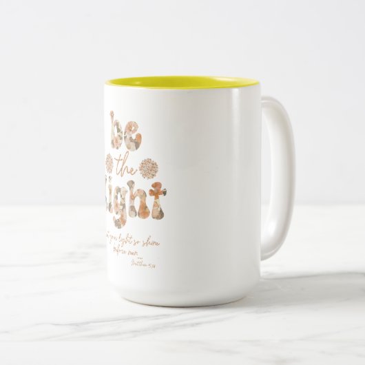 Seien Sie das Licht mit der Bibel Verse Zweifarbige Tasse (VorderseiteRechts)