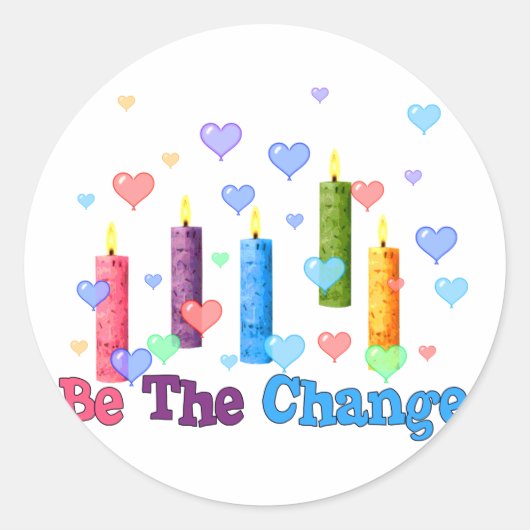 Seien Sie der globale Wandel Runder Aufkleber (Vorderseite)
